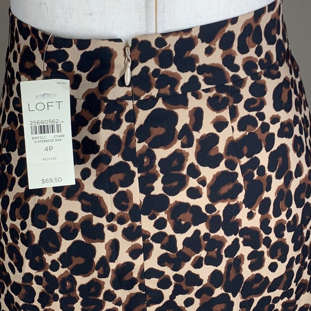 NWT Loft short leopard skirt sz S 4P fully lined